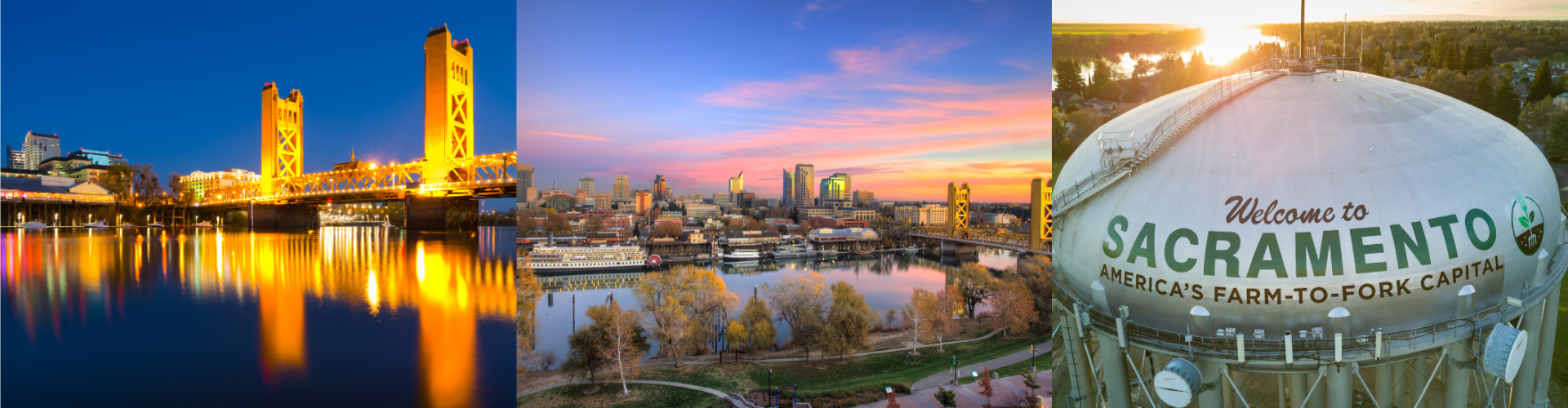 A large white container with a city in the background.