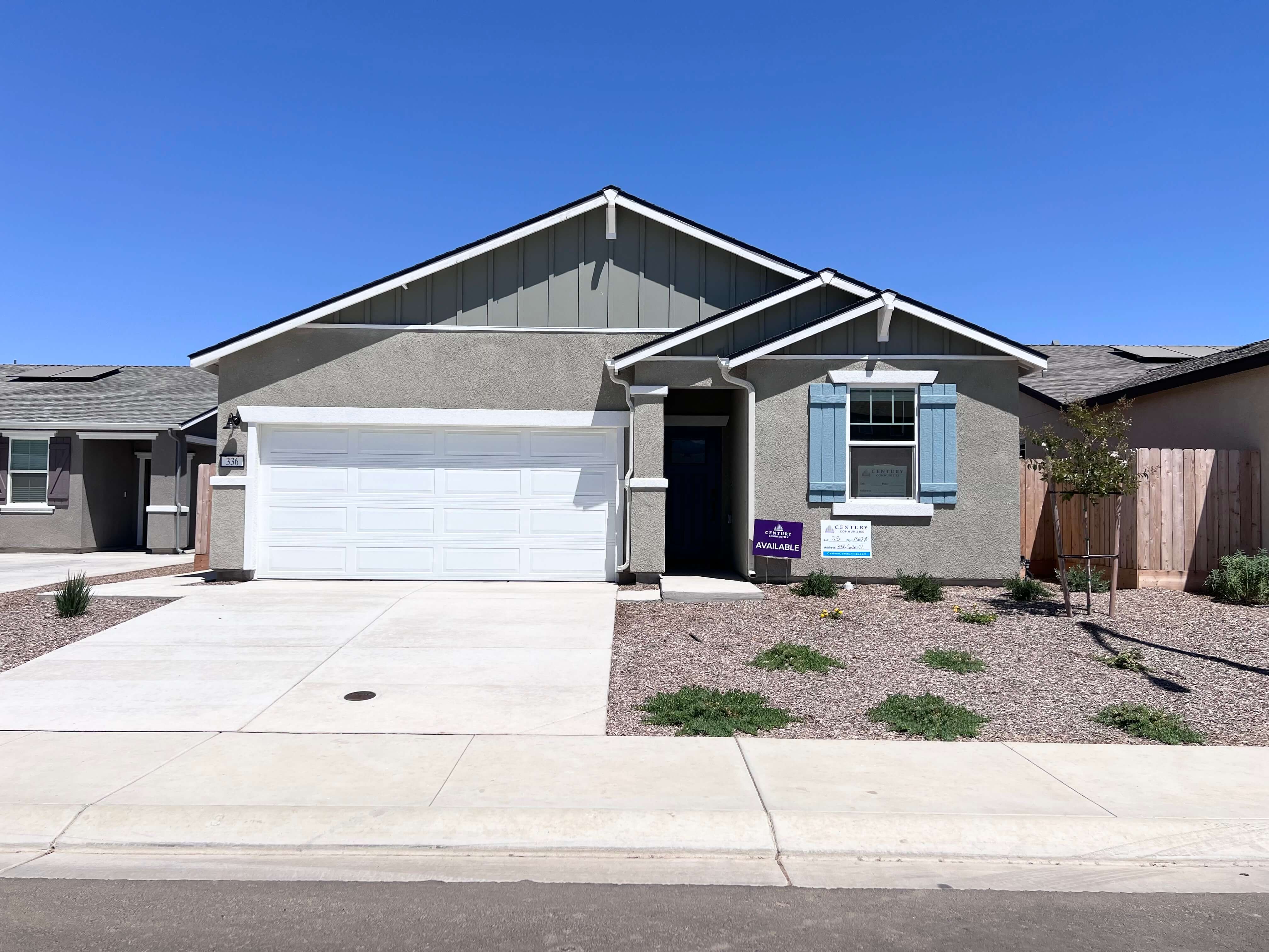A house with a garage.