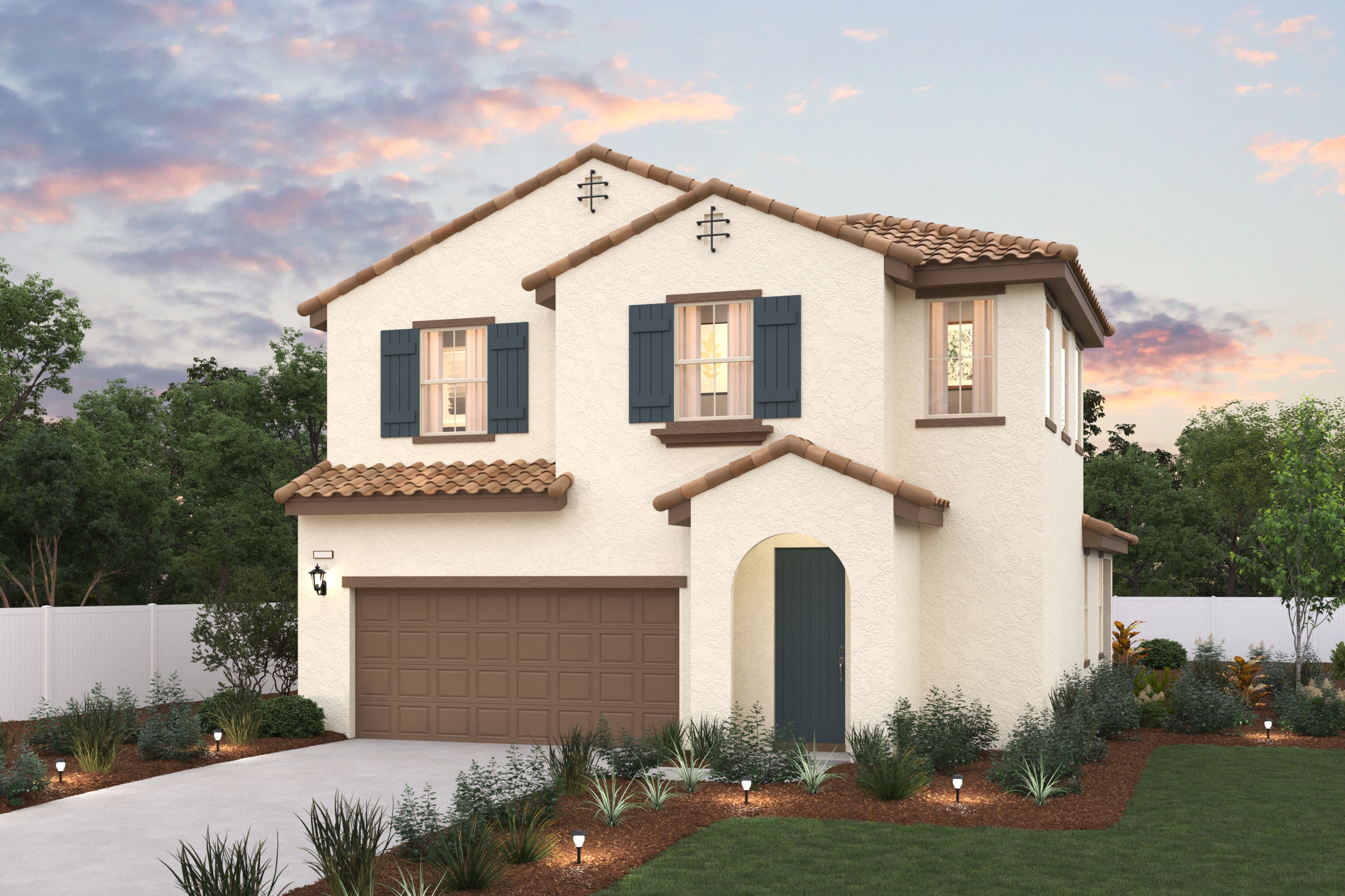 A house with a garage.