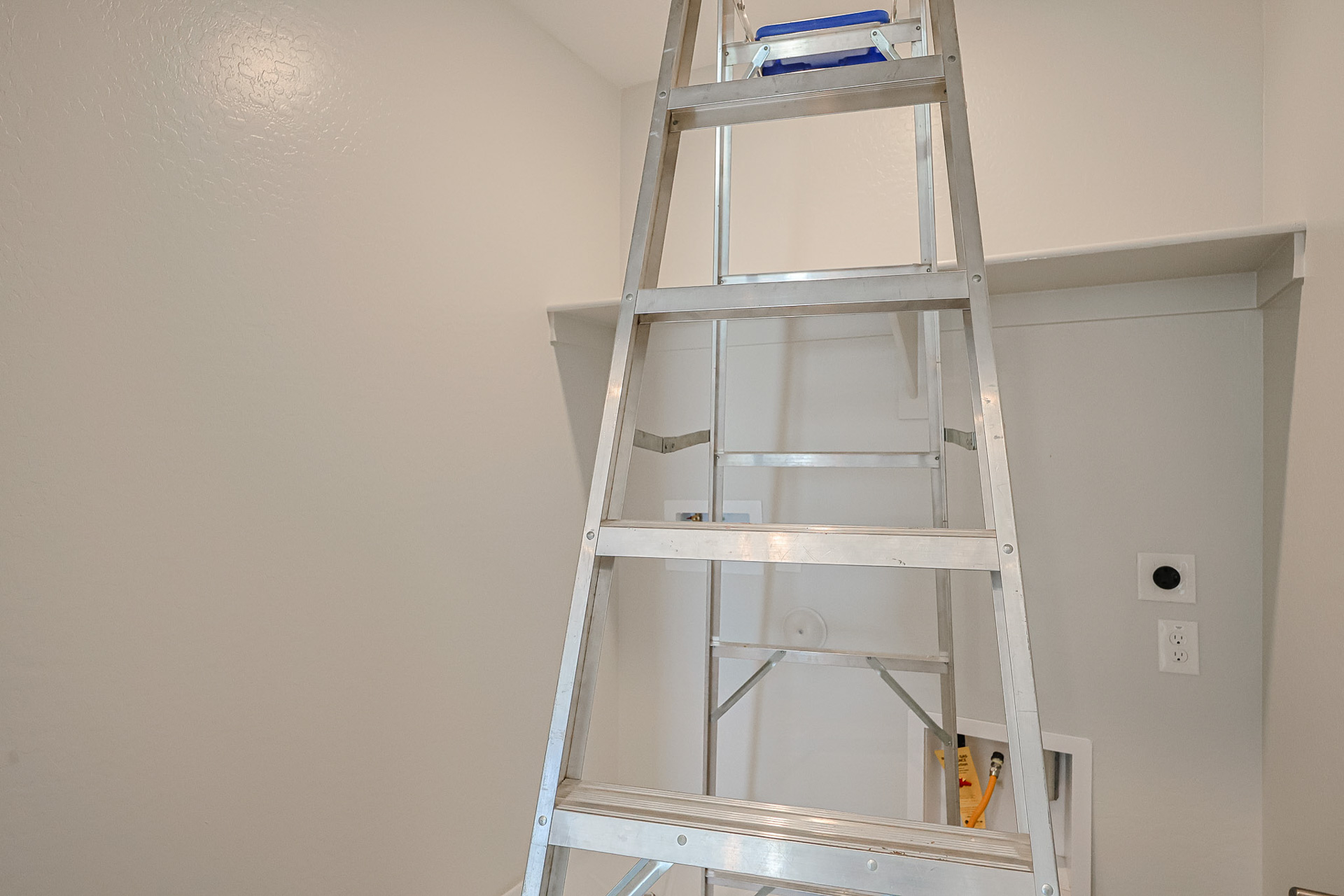A ladder in a room.
