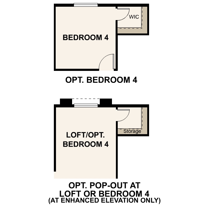 Diagram. Ontario Floorplan Illustration Upper Level Options