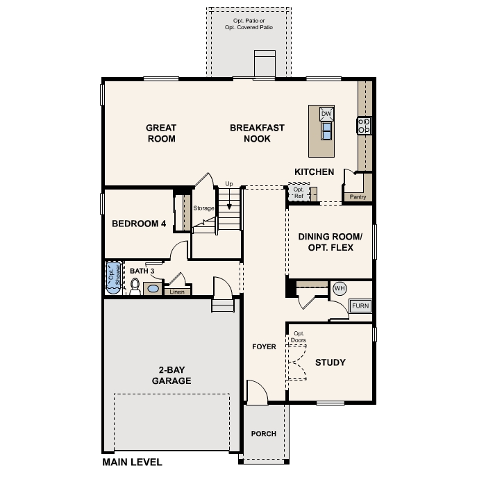Diagram, engineering drawing. Tahoe Floorplan, Main Floor