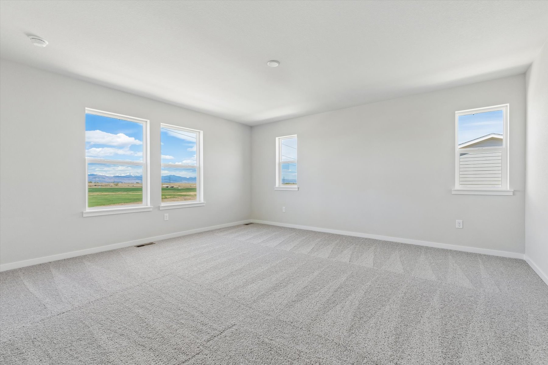 A room with a large window.