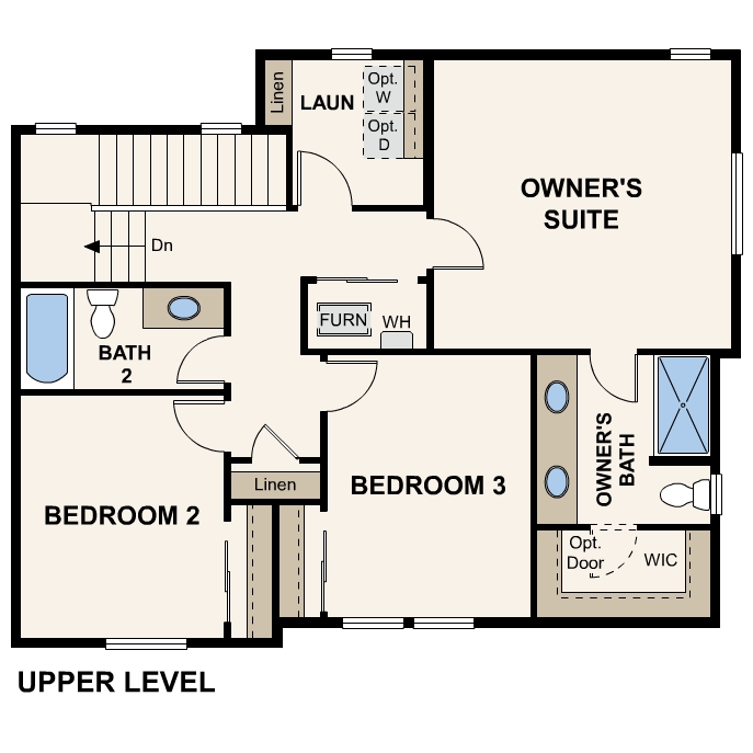 Diagram, engineering drawing. Ember Floorplan, Upper Level