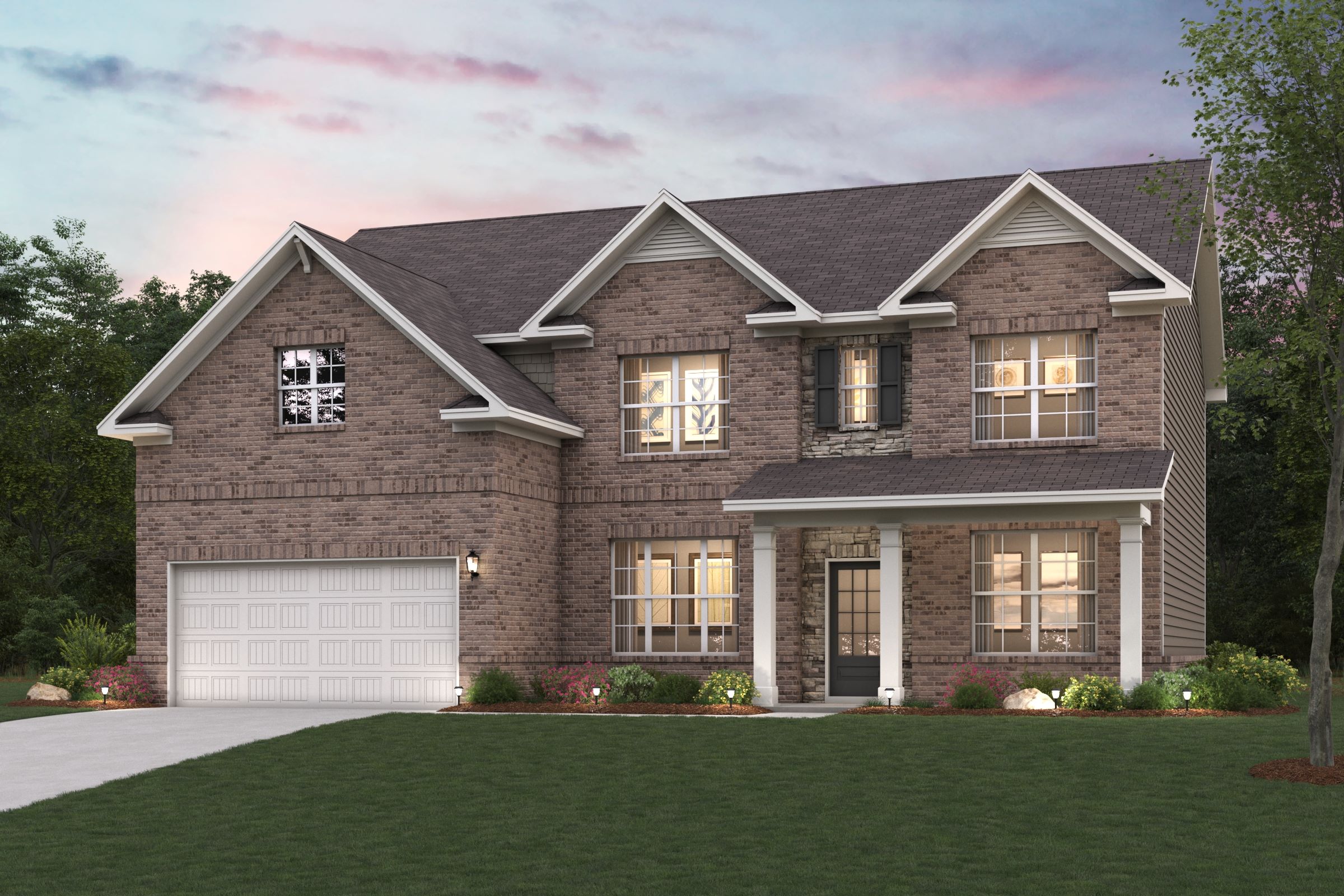 A house with a garage.