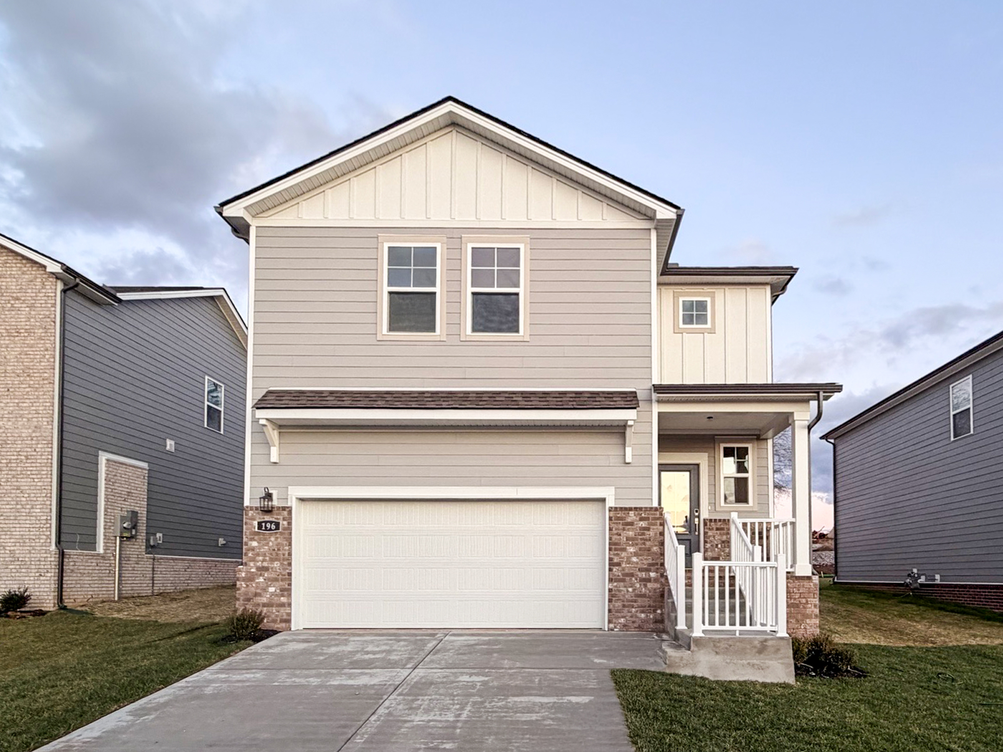 A house with a garage.