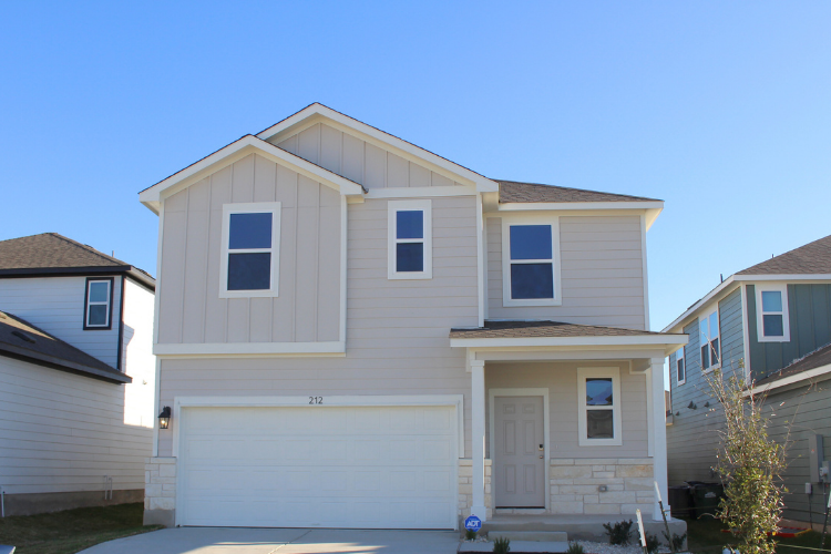 A house with a garage.