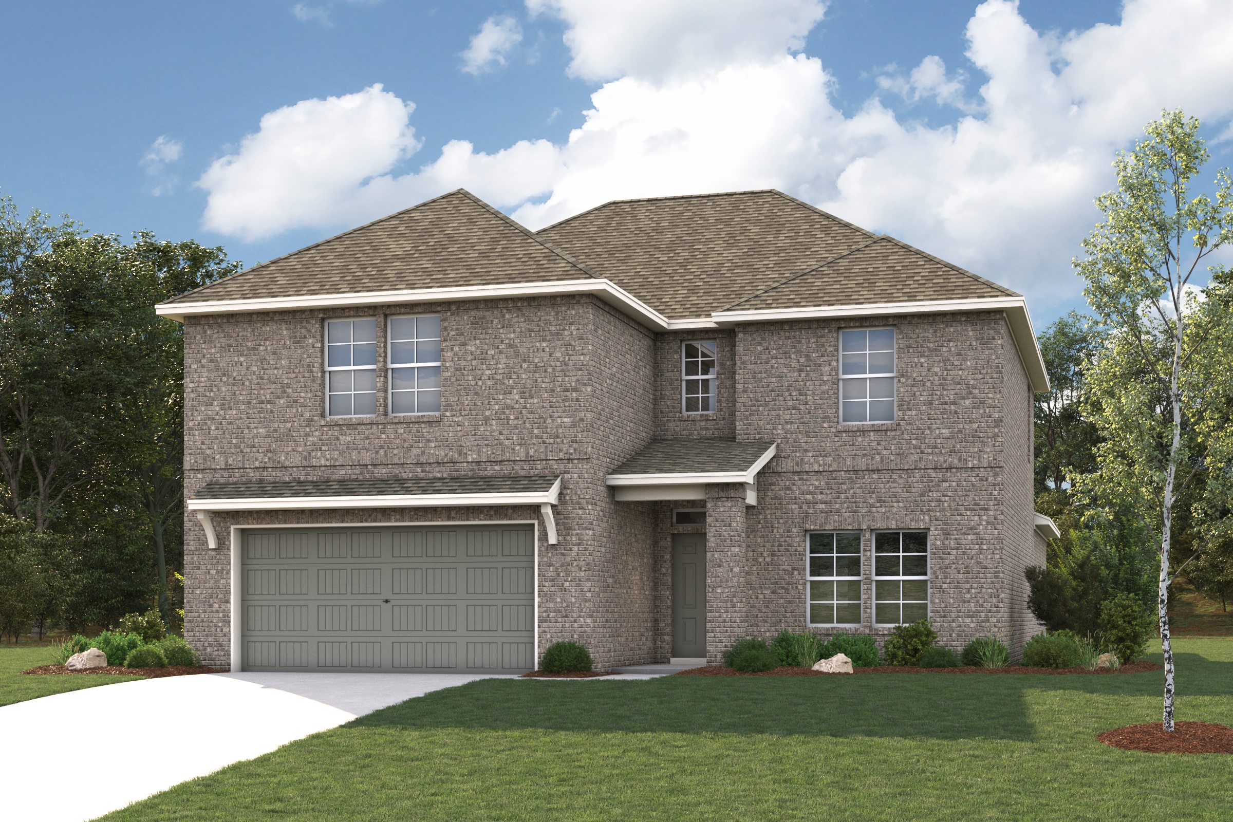 A house with a garage.