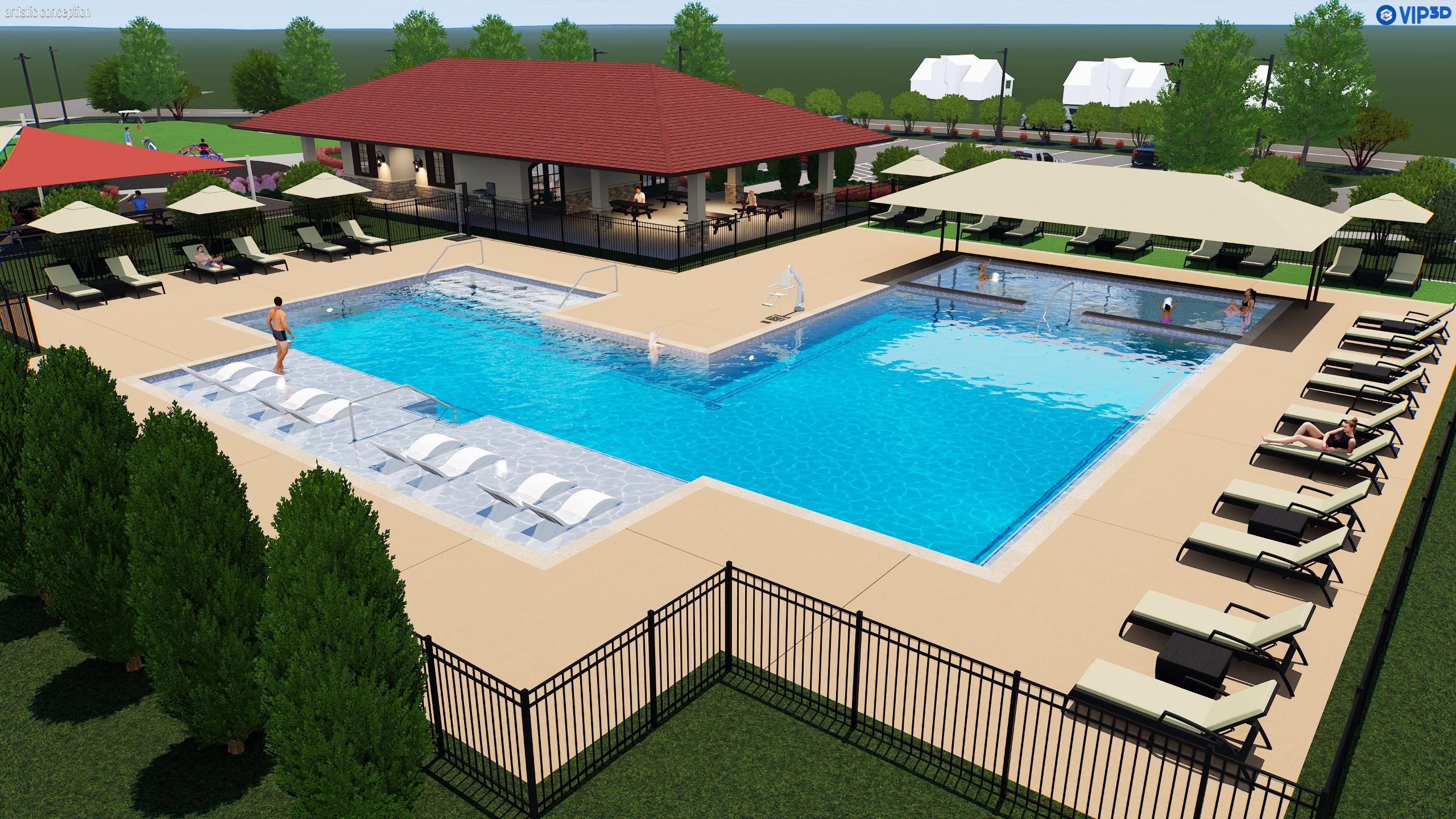 A large swimming pool.