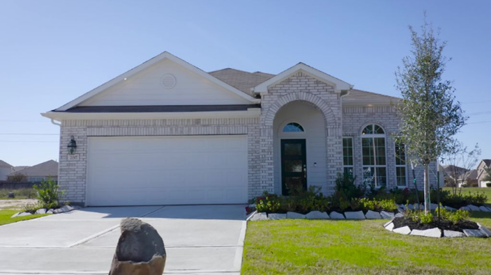 A house with a garage.