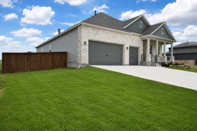 A house with a garage.