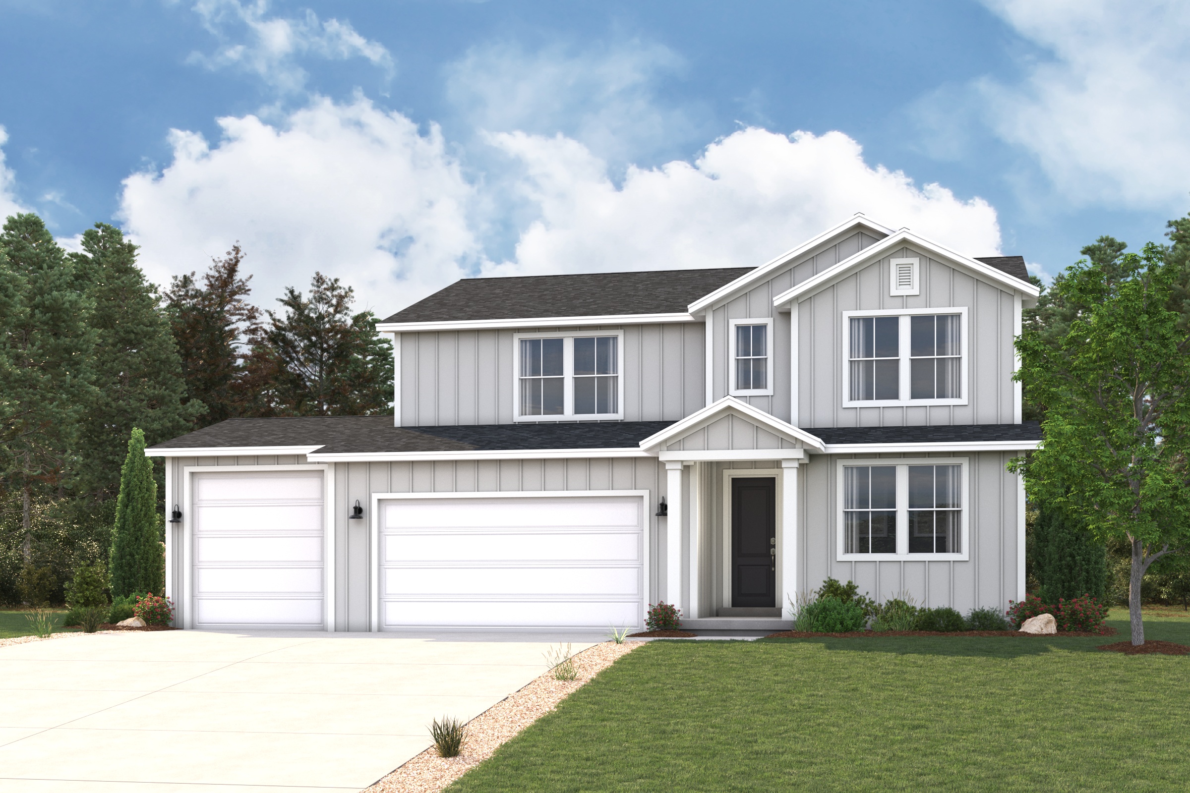 A house with a garage.