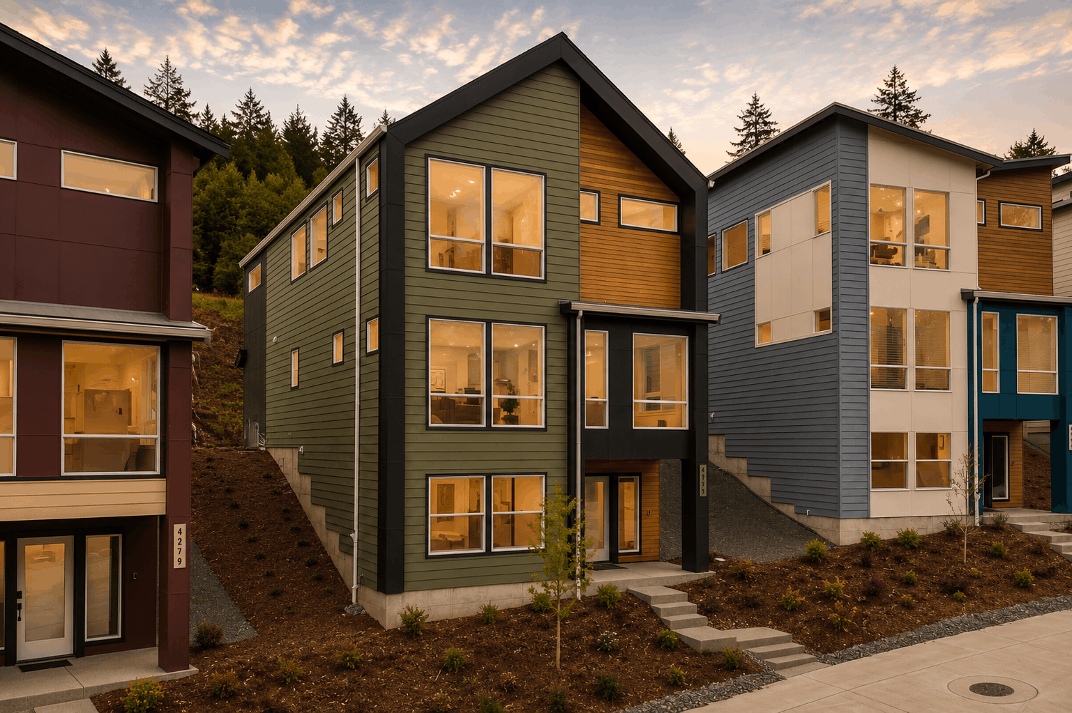 A row of houses.