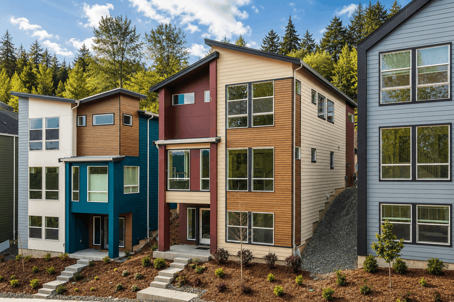 A row of houses.