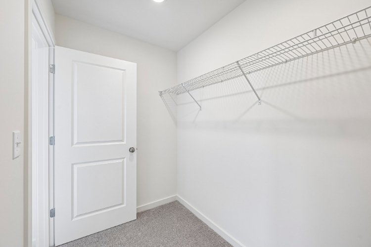 A white door in a room.