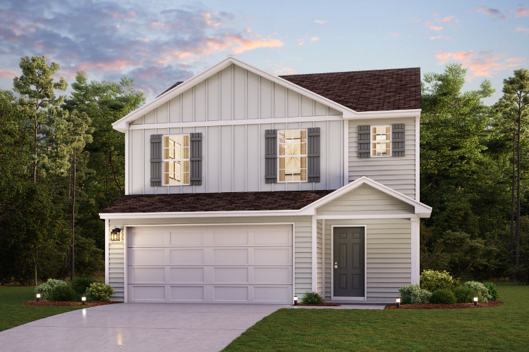 A house with a garage.