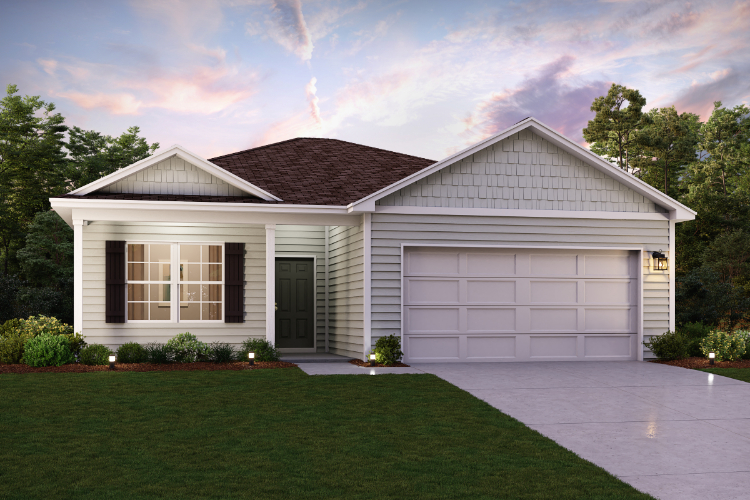 A house with a garage.