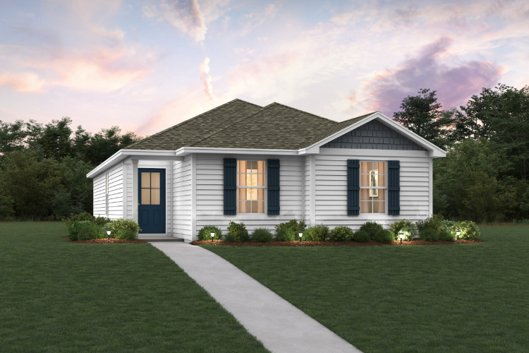 A house with a driveway.